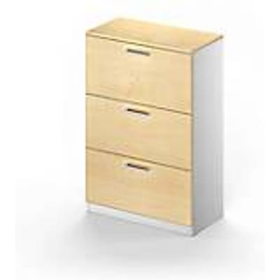 Schäfer Shop Genius archiefkast TETRIS SOLID, 3 laden, 3 OH B 800 x H 1170 mm, ahorn decor/blank aluminium