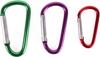 Benson Sleutelhanger karabijnhaak set - Kleurenmix - 3-delig - Lichtgewicht aluminium