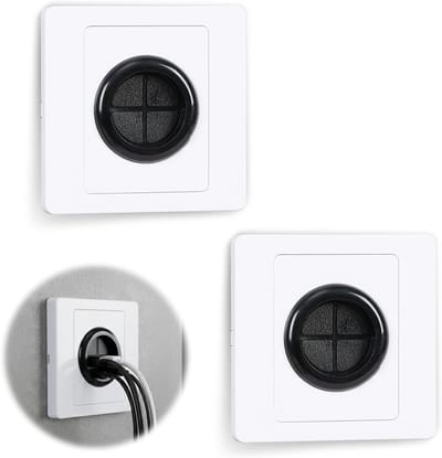 Kabeldoorvoer voor Muur - 2 Stuks, Kabelbeheer voor TV en Kantoor, Stekkerdozen en Netjes Kabel Organisatie