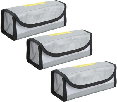 3x Brandveilige Lipo Batterij Opbergtas - Vlamvertragende Oplaadbeveiliging
