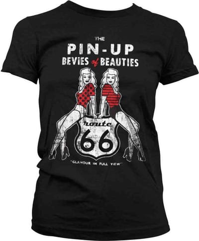 Route 66 Dames Tshirt -S- Pin-Ups Zwart