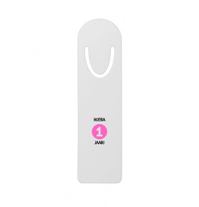 Hacebo® - Hoera 1 jaar metalen boekenlegger - Verjaardag - Jarigen - Verjaardagscadeau - baby - Happy birthday Bladwijzer boekenleggers - 12.7 cm x 3.2cm