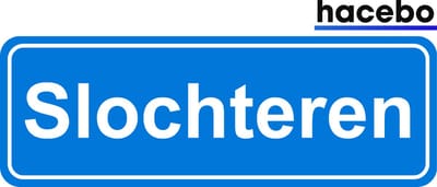 Hacebo - Plaatsnaam Sticker - 29x10 CM - Slochteren sticker - Verkeersborden sticker - grappige cadeaus - Slochteren