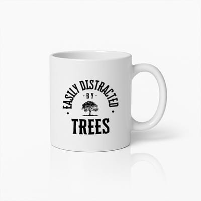 Gemakkelijk Afgeleid Door Bomen Beker 330ml – Cadeau voor Natuurliefhebbers – Perfecte Koffiebeker voor Bomenfans
