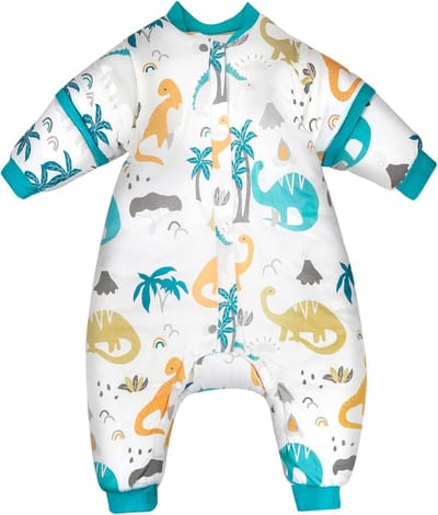 Slaapzak met voeten voor baby's, 3,5 TOG katoenen winterslaapzak voor jongens en meisjes