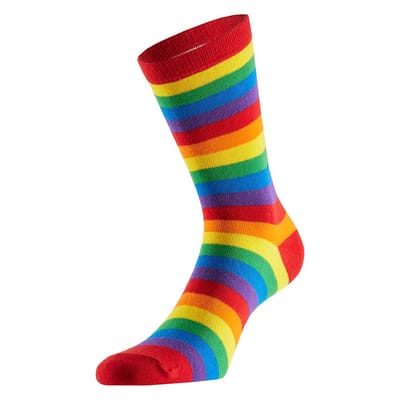 Apollo - Feest sokken met strepen - rainbow kleuren 36/41 - Gekleurde sokken - Carnaval - Party sokken heren