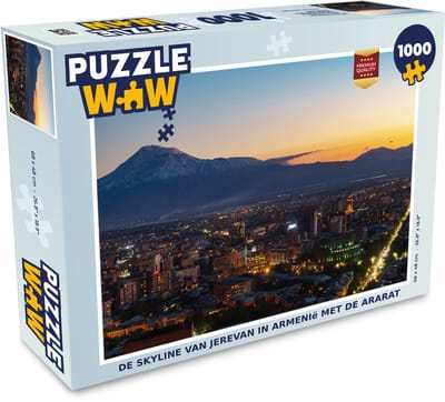 Puzzel De skyline van Jerevan in Armenië met de Ararat - Legpuzzel - Puzzel 1000 stukjes volwassenen