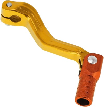 Opvouwbare versnellingshendel van aluminiumlegering voor motoren, pedaalarm, goudkleurige hendel, oranje kop, duurzame schakelaar