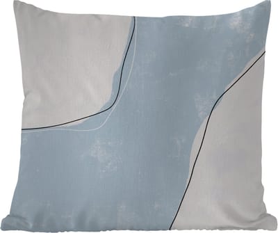 Sierkussen Buiten - Blauw - Minimalisme - Abstract - 60x60 cm - Weerbestendig