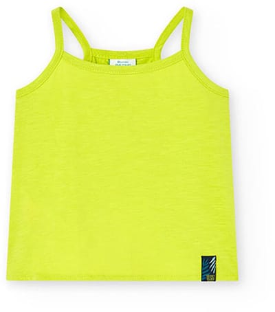 Boboli 458119 Mouwloos T-shirt Geel 4 Years Meisjes