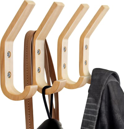 Houten Kapstokhaak – Wandhaak Vintage – 1 Stuk – Sterke Wandhaak – Kapstok Organizer – Stijlvol en Duurzaam – Voor Hal en Badkamer