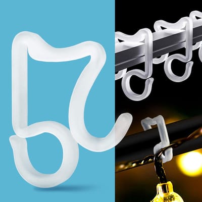 Feestverlichtingsclips Kerstverlichtingsclips Buitenverlichtingshaakjes voor kerstversiering, weerbestendige buitenverlichtingsclips voor Halloween en Kerstmis (100 stuks)