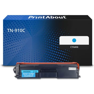 PrintAbout huismerk Toner TN-910C Cyaan Extra hoge capaciteit Geschikt voor Brother