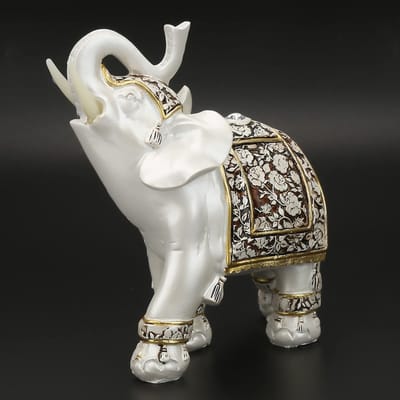 Dailygoods- Olifant Decoratie Elegante Ornamenten - Beeldjes voor Binnen - Woondecoratie - Gelukssymbool - Porselein - Prachtig Vakmanschap - Beeldje