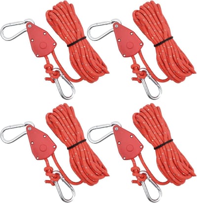 Reflecterende Tenttouwen Set van 4, 6mm x 4m, Ideaal voor Kamperen, Wandelen en Outdoor Activiteiten