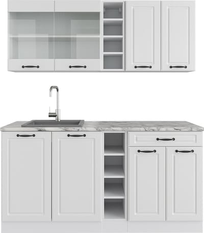 Vicco R-Line Eenpersoonskeuken – 160 cm zonder werkblad Wit landhuis/wit