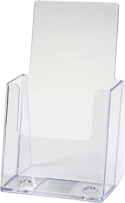 Brochurehouder – Houder Voor Folders – Opbergstandaard Papier – Documentenhouder Voor Brochures – Transparant Acryl Houder – 110x80x200 mm - 1 Stuk
