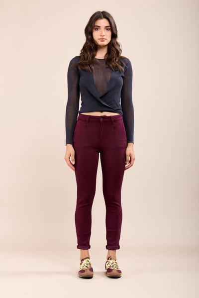 Broek Toxik3 hoge taille bordeaux
