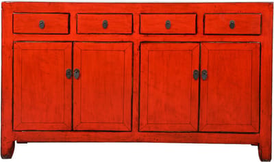 Fine Asianliving Antieke Chinese Dressoir Rood High Gloss B155xD40xH95cm Chinese Meubels Oosterse Kast