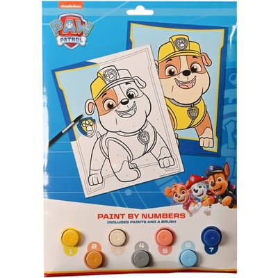 Schilderen op nummer - Paw Patrol - Rubble - inclusief verf en kwast