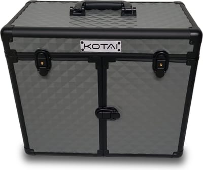 Kotai Trimkoffer 2-door aluminium gray-black 42x24x36h met schouderdraagband