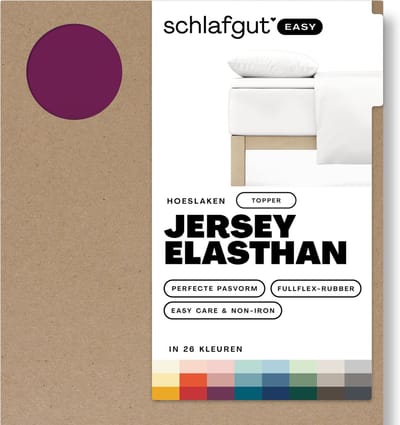 Schlafgut EASY Jersey Elasthan Topper Hoeslaken S - 90x190 - 100x220 542 Purple Deep
