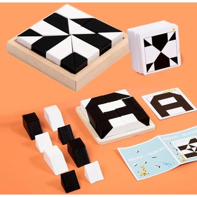 Montessori Geometrische Vorm Puzzels Bouwstenen Houten 3D Legpuzzel Kinderen Leren-Gericht Logisch Denken Training Spel Cadeaus