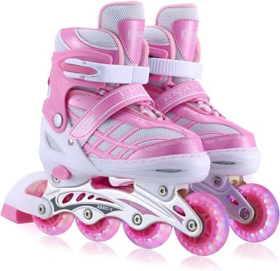 Verstelbare Inline Rolschaatsen voor Meisjes - Lichtgevende Wielen voor Beginners