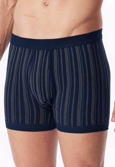 Korte broek met fijne rib, set van 2, met gulp, donkerblauw gestreept - Original Classics 7