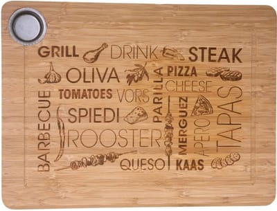 Secret de Gourmet Tapas serveerplank - bamboe hout - rechthoek 38 x 28 cm - broodplank