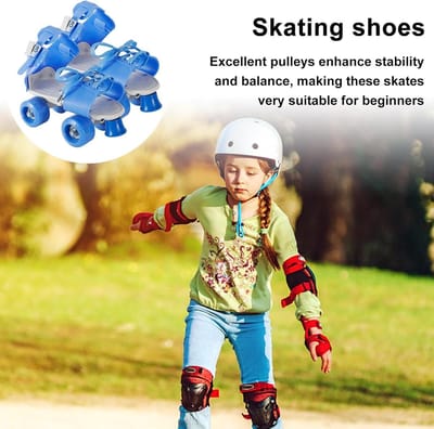 Skeelers voor Kinderen - Quad skates - Buitenplezier - Verstelbare pasvorm - Maten 28-36 - Blauw