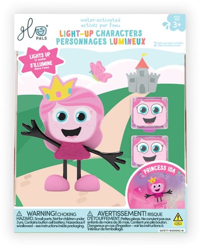 Glo Pals - Character Ida - Light up cubes - Prinses - roze - 1+2 stuks - badspeelgoed
