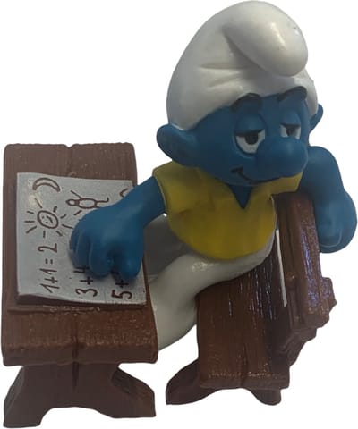 De smurfen - student smurf in schoolbank - smurf 5,5 cm - schleich