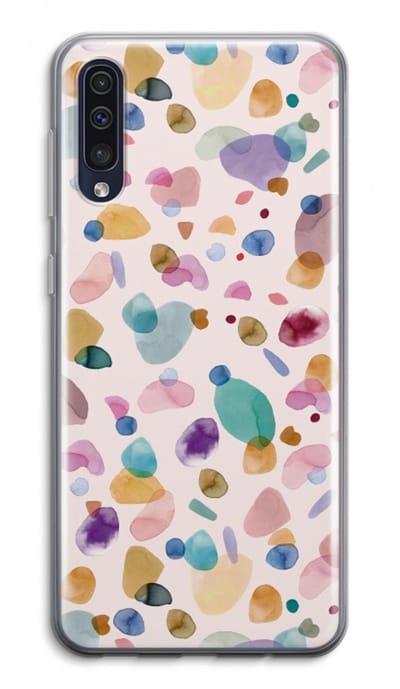 Case Company® - Hoesje geschikt voor Samsung Galaxy A50 hoesje - Terrazzo Memphis - Soft Cover Telefoonhoesje - Bescherming aan alle Kanten en Schermrand