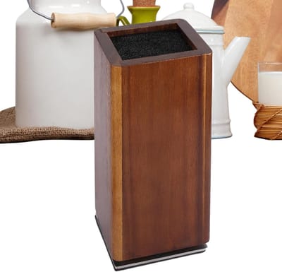 Famanu - Magnetische messenhouder van hout, dubbelzijdig, draaibaar, stijlvolle organizer voor keukenmessen en keukengerei