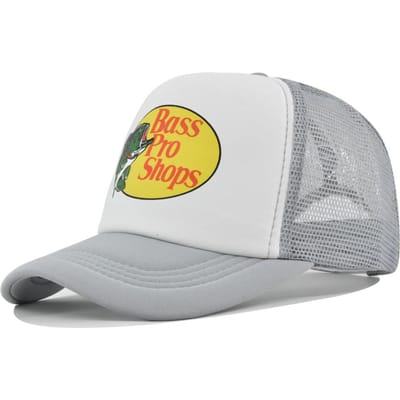 Baseballpet vis zijdedruk gaas klep pet heren- en damesgaaspet wandelreizen zonnehoed adjustable white