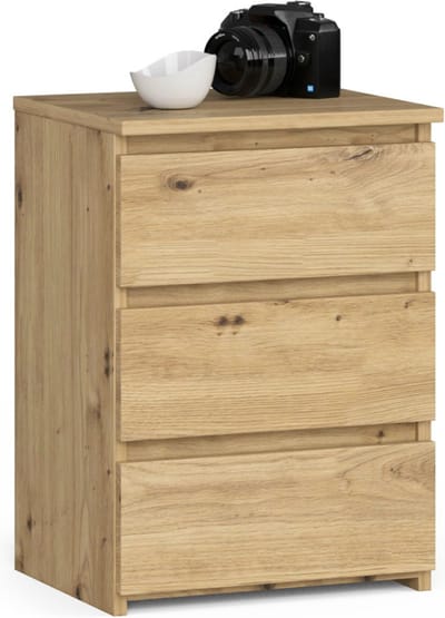 Nachtkastje CL3/40 met 3 Lades / AKORD Furniture Factory / Artisan Eik / 40 x 57 x 35 cm