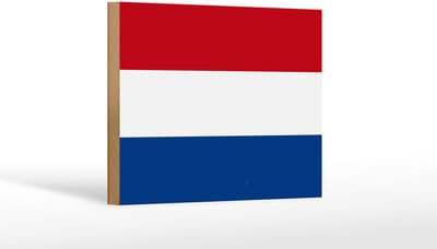 Holzschild Flagge Niederlande 18x12 cm Flag of Netherlands Dekoration