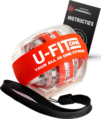 U Fit One Wrist Trainer Ball met Autostart - Handtrainer - Forceball - Pols Trainerball - Spinner - Polstrainer - Stressbal - Rood
