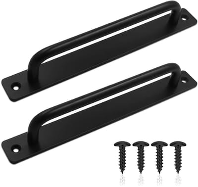 Dailygoods- Schuurdeurgreep Set van 2 - Zwart Aluminiumlegering - Hoogwaardige Handgreep - 160 mm Gat - Voor Binnen/Buiten Deuren - Inclusief Schroeven - Deurgreep