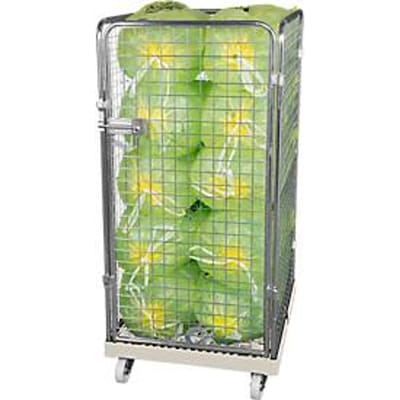 Gaascontainer 4-zijdig, 1350 bruikbare hoogte op kunststof rolcontainer, grijs RAL7032