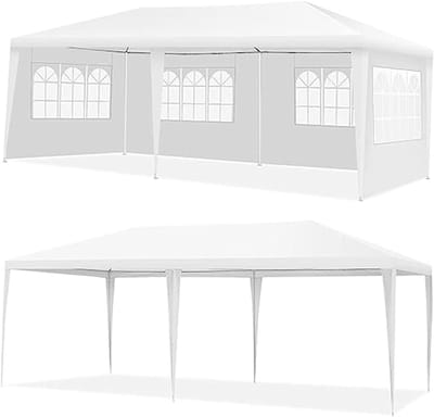 Partytent Paviljoen - Vouwtent Tuin - Feest Buiten - Afneembare Zijwanden - 3 x 6 meter - Wit