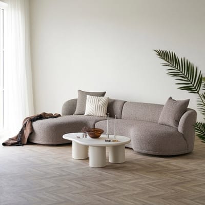 House Nordic Kingston Bruin 2-Zits + Chaise Lounge Links