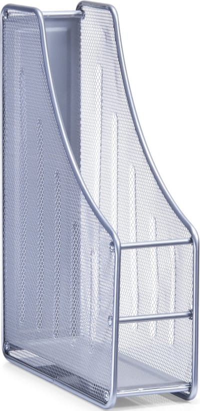 Zilveren lectuurbak/tijdschriftenbak van draadmetaal/mesh 9 x 35 cm - Zeller - Kantoorbenodigdheden - Bureau-accessoires - Lectuurbakken - Tijdschriftenbakken - Mesh kantoor/bureau benodigdheden