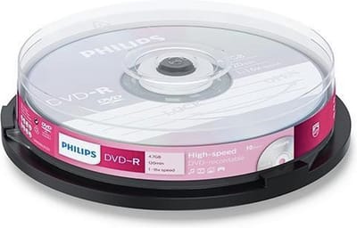 Philips DM4S6B10F - DVD-R - 4,7GB - Speed 16x - Spindle - 10 stuks