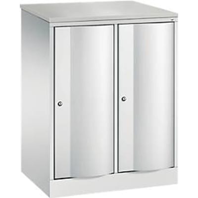 C+P Garderobekast Resisto, 2 vakken, 2 legplanken, B 772 x D 540 x H 1077 mm, lichtgrijs