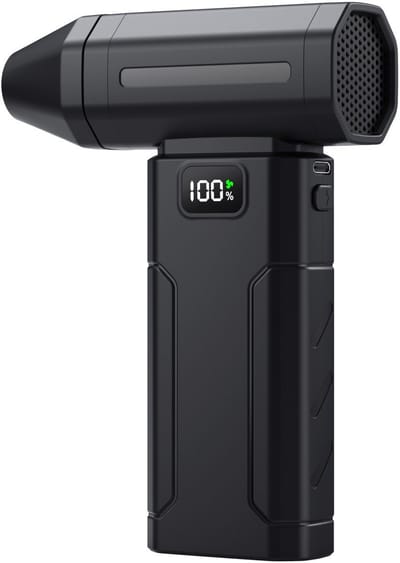 Mini-bladblazer, draagbare handventilator met hoge snelheid, 100.000 tpm, 2 x 3000mAh accu's - Premium Zwart