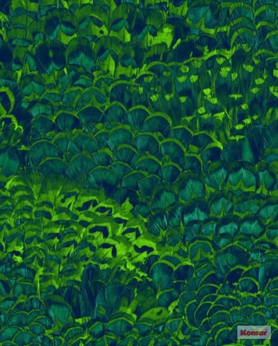 Komar Pure | feathers | groene veren | fotobehang op vlies 200x250cm