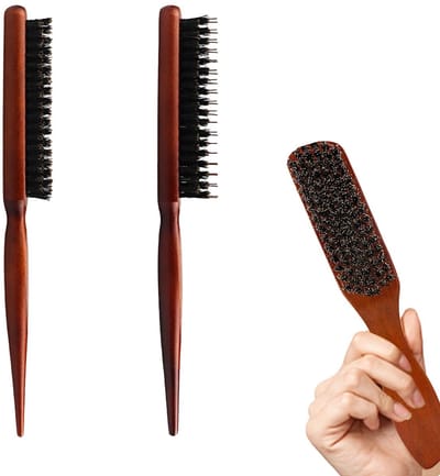 Dailygoods- Haarborstel Varkenshaar - Set van 3 - Antiklit - Houten Handvat - Ergonomisch - Effectieve Haarverzorging - Haarborstelset