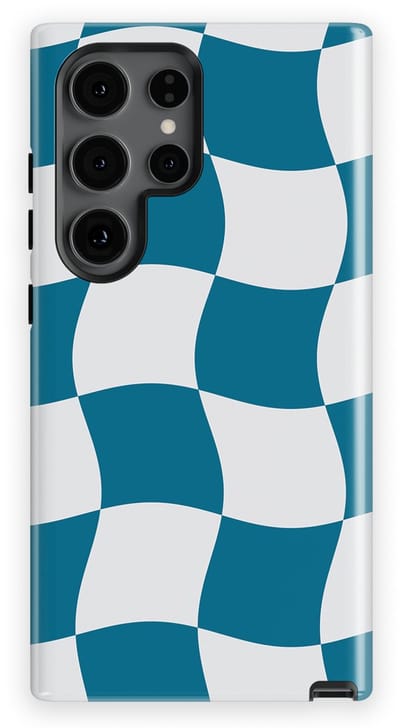 Checkered Warp Hoesje Samsung Galaxy S24 Ultra | Geschikt Voor Mag | Uniek Design Hoesje | Beschermhoes Samsung Galaxy S24 Ultra Frozen Motion